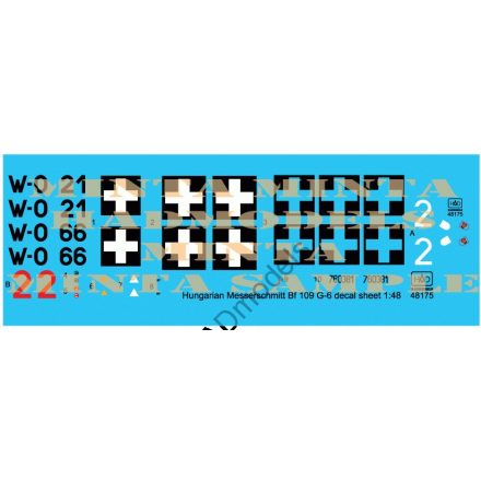 HAD Messerschmitt Bf 109 G-6 (Hun W0+21, W0+66, red 2,)