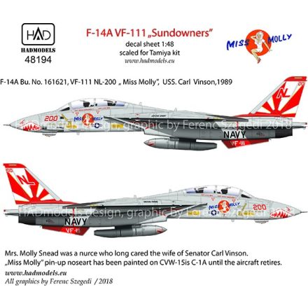HAD F-14A VF111 Sundowners – Miss Molly matrica