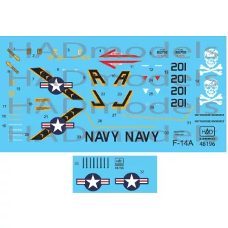   HAD F-14A VF-84 Jolly Rogers /162702/ USS Theodore Roosewelt 1987 matrica