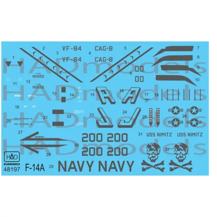 HAD F-14A VF-84 Jolly Rogers low visibility USS NIMITZ matrica
