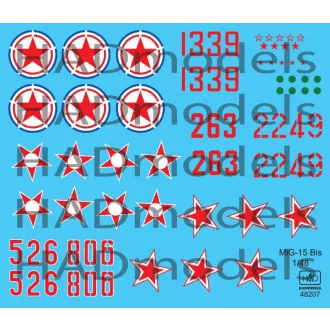 HAD MiG-15 Bis (North Corea, Soviet, Hungarian) matrica