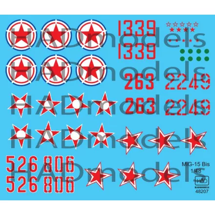 HAD MiG-15 Bis (North Corea, Soviet, Hungarian) matrica
