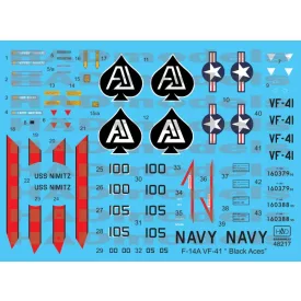   HAD F-14A VF-41 "Black Aces" USS NIMITZ 1978-80 matrica