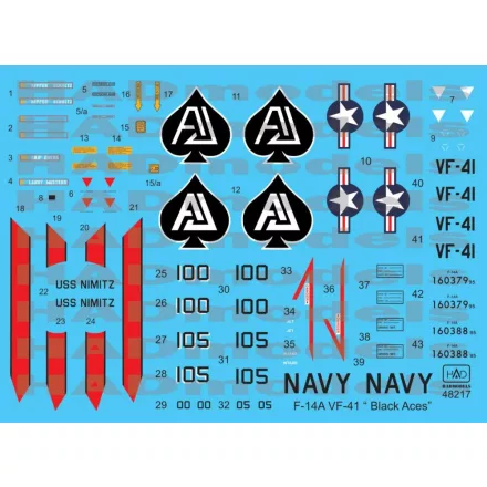 HAD F-14A VF-41 "Black Aces" USS NIMITZ 1978-80 matrica