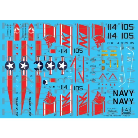 HAD F-14A VF-1 Wolfpack USS Enterprise matrica