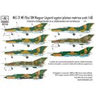 HAD MiG-21 MF/ Bis/UM Magyar Légierő egyéni jelzései matrica
