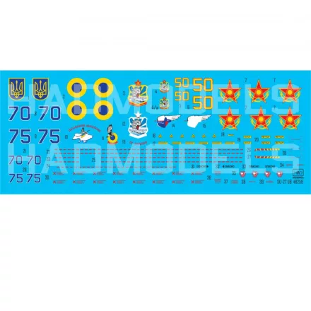 HAD Su-27UBM-1 Ukrainian and Kazakh painting schemes matrica