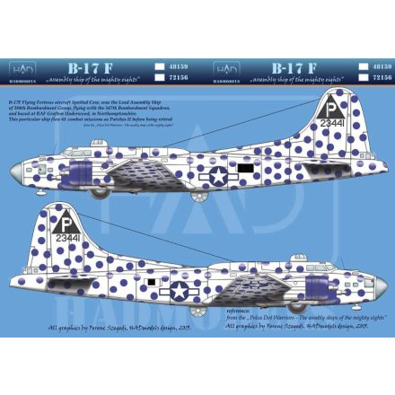 HAD B-17F Spotted Cow USAF matrica 1:72