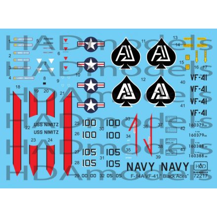 HAD F-14A ”Black Aces” USS NIMITZ matrica