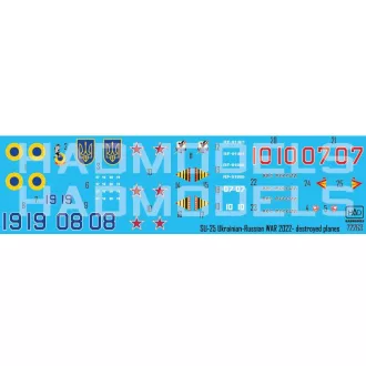   HAD WAR LOSSES - Ukrainian and Russian destroyed SU-25s matrica 1:72