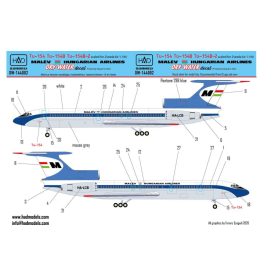   HAD Tu-154 B Tu-154B-1 70's-80's évek MALÉV DRY-WATER matrica