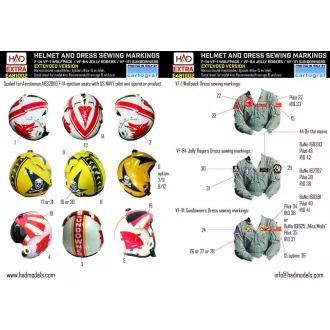   HAD F-14A Helmet and dress sewing markings EXTENDED Version decal 1:48