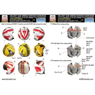   HAD F-14A Helmet and dress sewing markings EXTENDED version decal 1:72