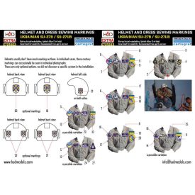   HAD Ukrainian Su-27B/UB sewing patches and Helmet markings decal 1:72