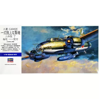   Hasegawa Mitsubishi G4M2E Type 1 Attack Bomber (Betty) Model 24 TEI w/MXY7 OHKA Model 11 - katonai repülő makett