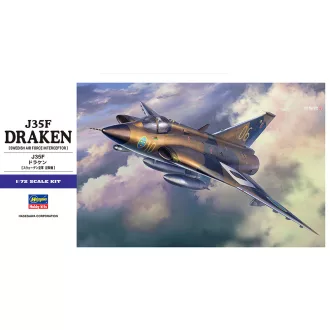   Hasegawa SAAB J35 F Draken - Swedish Airforce Interceptor - katonai repülő makett