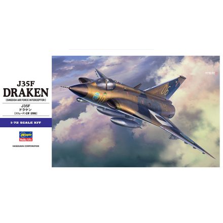 Hasegawa SAAB J35 F Draken - Swedish Airforce Interceptor makett