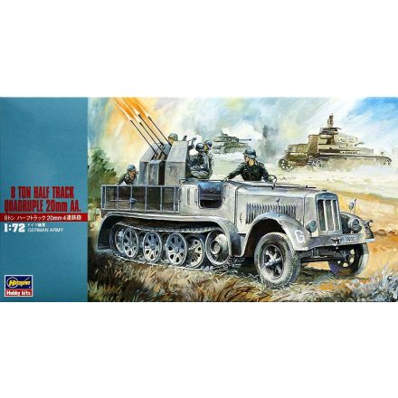 Hasegawa 8TON HALF TRACK QUADRUPLE 20mm AA makett