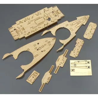   Hasegawa QG48 IJN Battleship Mikasa Wooden Deck - makett feljavító készlet