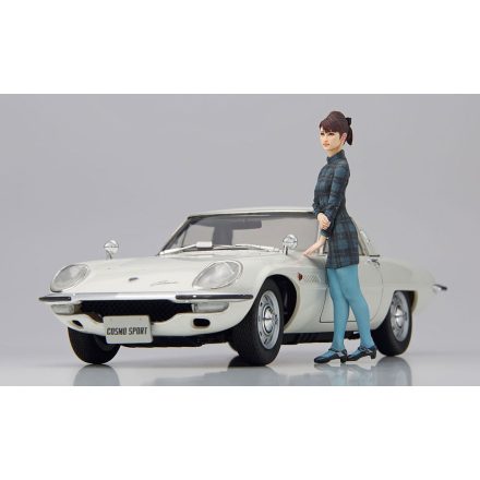 Hasegawa Mazda Cosmo Sport L10B with Girl Figure makett