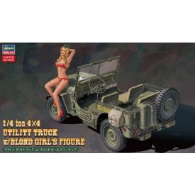   Hasegawa 1/4 ton 4x4 Utility Truck w/Blond Girl's Figure makett