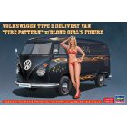 Hasegawa Volkswagen Type 2 Delivery Van "Fire Pattern" w/Blond Girl's Figure makett