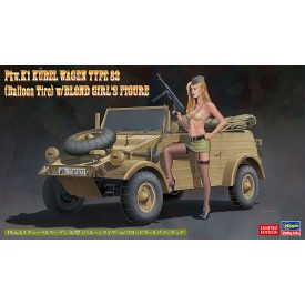   Hasegawa Pkw.K1 KÜBELWAGEN TYPE 82 (Balloon Tire) w/BLOND GIRL’S FIGURE makett