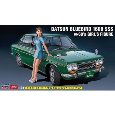 Hasegawa Datsun Bluebird 1600 SSS w/60's Girl's Figure makett