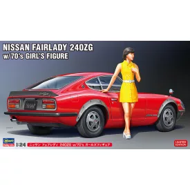   Hasegawa Nissan Fairlady 240ZG w/70's Girl's Figure makett