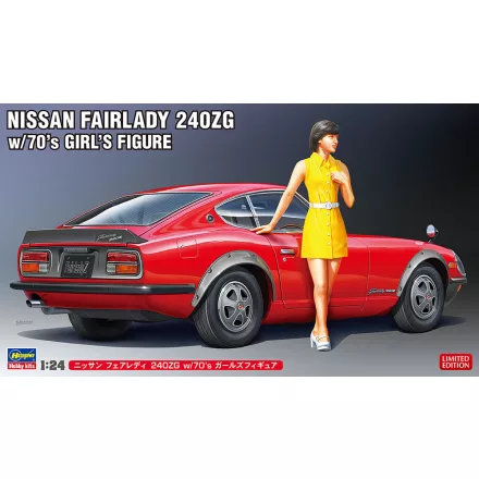 Hasegawa Nissan Fairlady 240ZG w/70's Girl's Figure makett