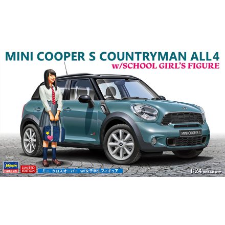 Hasegawa Mini Cooper S Countryman All4 With School Girl's Figure makett
