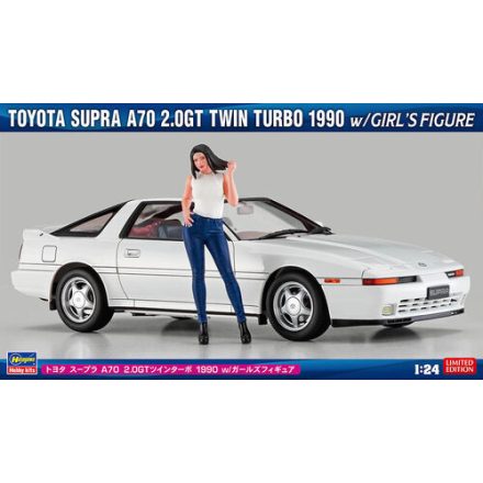 Hasegawa Toyota Supra A70 2.0GT Twin Turbo 1990 With Girl's Figure makett