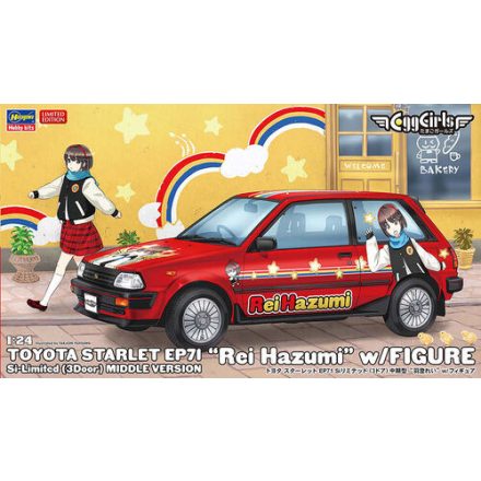 Hasegawa Toyota Starlet EP71 'Rei Hazumi' With Figure - Si-Limited (3Door) Middle Version makett