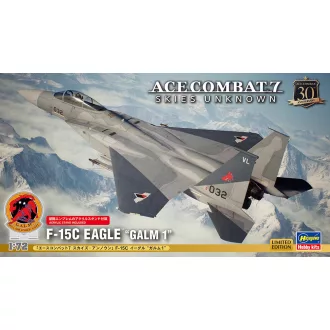   Hasegawa Ace Combat 7 Skies Unknown - F-15 C Eagle "Galm 1" with Acrylic Stand - katonai repülő makett