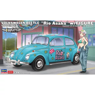   Hasegawa Volkswagen Beetle Type 1 (1966) - Rio Asaka with Figure makett
