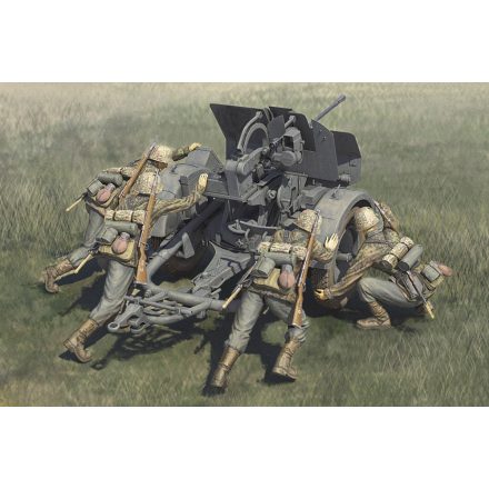 Hobby Boss German 20mm Flak 38 early waffen ss crew makett