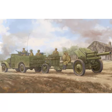 Hobby Boss M3A1 late version tow 122mm Howitzer M-30  makett