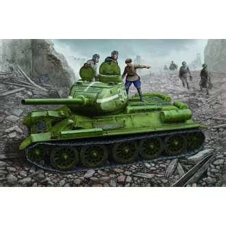   Hobby Boss Russian T-34/85 (1944 flattened turret) tank makett