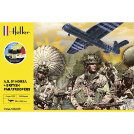 Heller STARTER KIT A.S. 51 Horsa+ Paratroopers makett