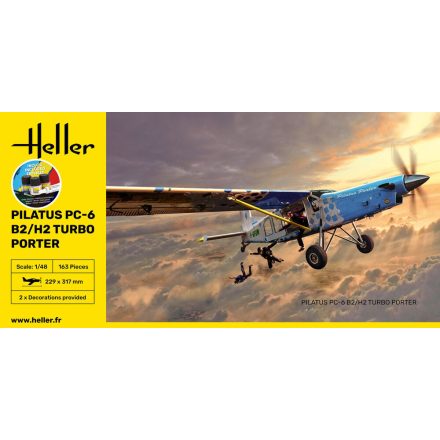 Heller STARTER KIT PILATUS PC-6 B2/H2 Turbo Porter makett