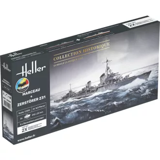   Heller STARTER KIT Twin Set Marceau + Zerstörer Z31 hajó makett