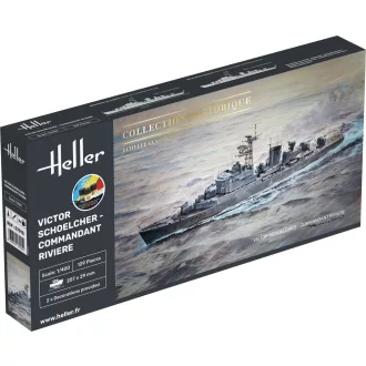   Heller STARTER KIT Victor Schoelcher - Commandant Riviere hajó makett