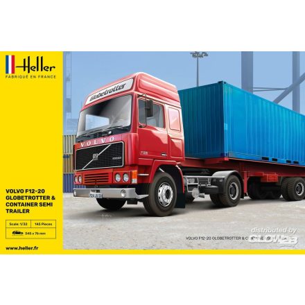 Heller Volvo F12-20 Globetrotter & Container semi trailer makett