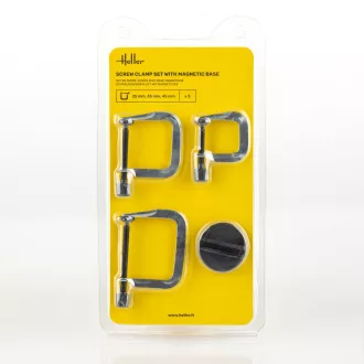   Heller Screw clamp set (3 pieces) with magnetic base csavarszorító-készlet