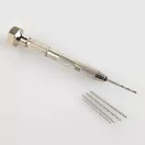 Heller Hand drill with five drills (1, 1.2, 1.4, 1.5, 1.8 mm) kézi fúrókészlet