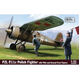   IBG PZL P.11c Polish Fighter with Pilot and Ground Crew Figures makett