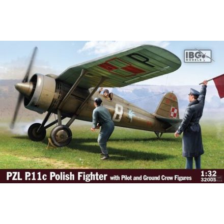 IBG PZL P.11c Polish Fighter with Pilot and Ground Crew Figures makett