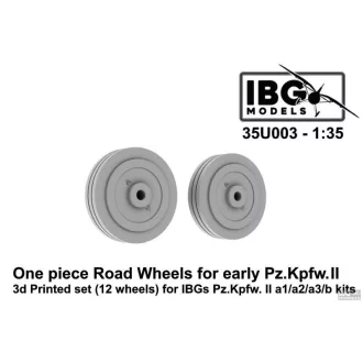   IBG Models One Piece Road Wheels For Early Pz.Kpfw.II - 3D Printed Set (12 Wheels) For IBGs Pz.Kpfw.II a1/a2/a3/b Kits - katonai jármű kerékkészlet