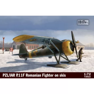   IBG Models PZL/IAR P.11F Romanian Fighter on skis - katonai repülő makett