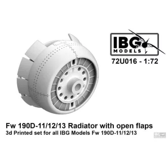   IBG Models Fw 190D-11/12/13 Radiator With Open Flaps - 3D Printed For IBG Fw 190D-11/12/13 - repülőgép motorburkolat